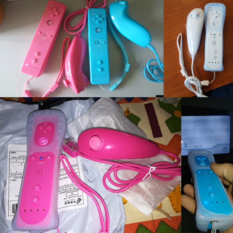 Mando a distancia inalámbrico para Wii, Control Nunchuk para Nintendo Wii sin movimiento, con funda de silicona, accesorio