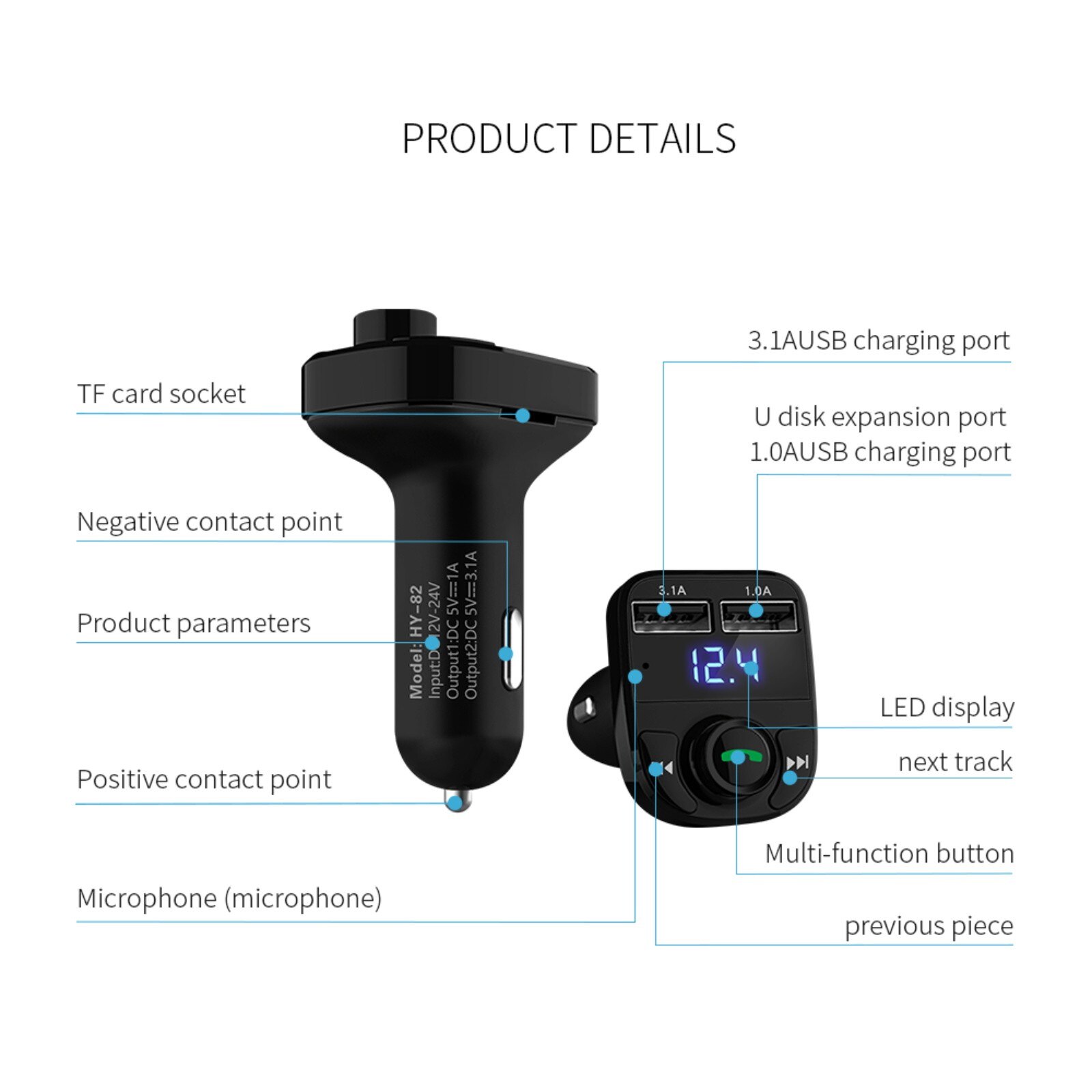  mp3 kabellose bluetooth-autoradios mit fm-transmitter, usb-ladegerät und  mp3-  mp3 -funktion