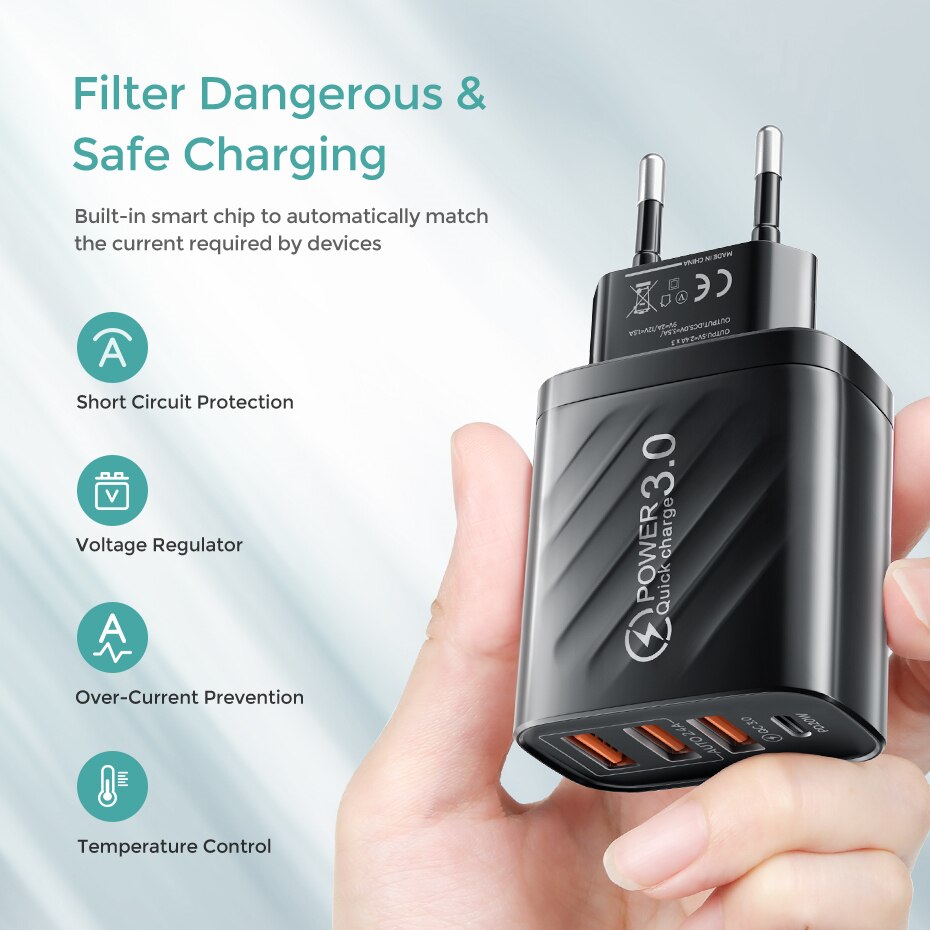 30W USB C Ladegerät Schnell Ladegerät Für iphone 13 12 Xiaomi Huawei Samsung Quick Charge 3,0 4,0 handy lade adapter QC 3,0