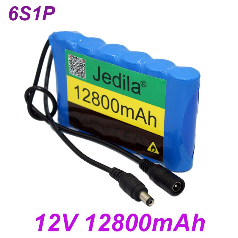 100% original 12V battery pack 12.8Ah 18650 Rechargeable Lithium Ion battery pack capacity DC 12.6V 12800mAh CCTV Cam Monitor: Red