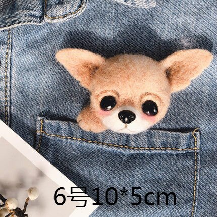 Broche de cabeza de perro hecho a mano para mujer, hecho a mano, de lana, fieltro, hecho a mano, juguete de DIY para muñecas, fieltro de lana: style2