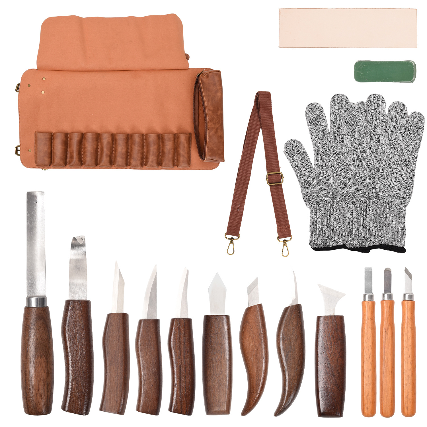 Kit de sculpture sur bois, ensemble d'outils de gravure faits à la main de luxe, Kit de blanchiment du bois, couteaux de sculpture sur bois pour débutant: OR