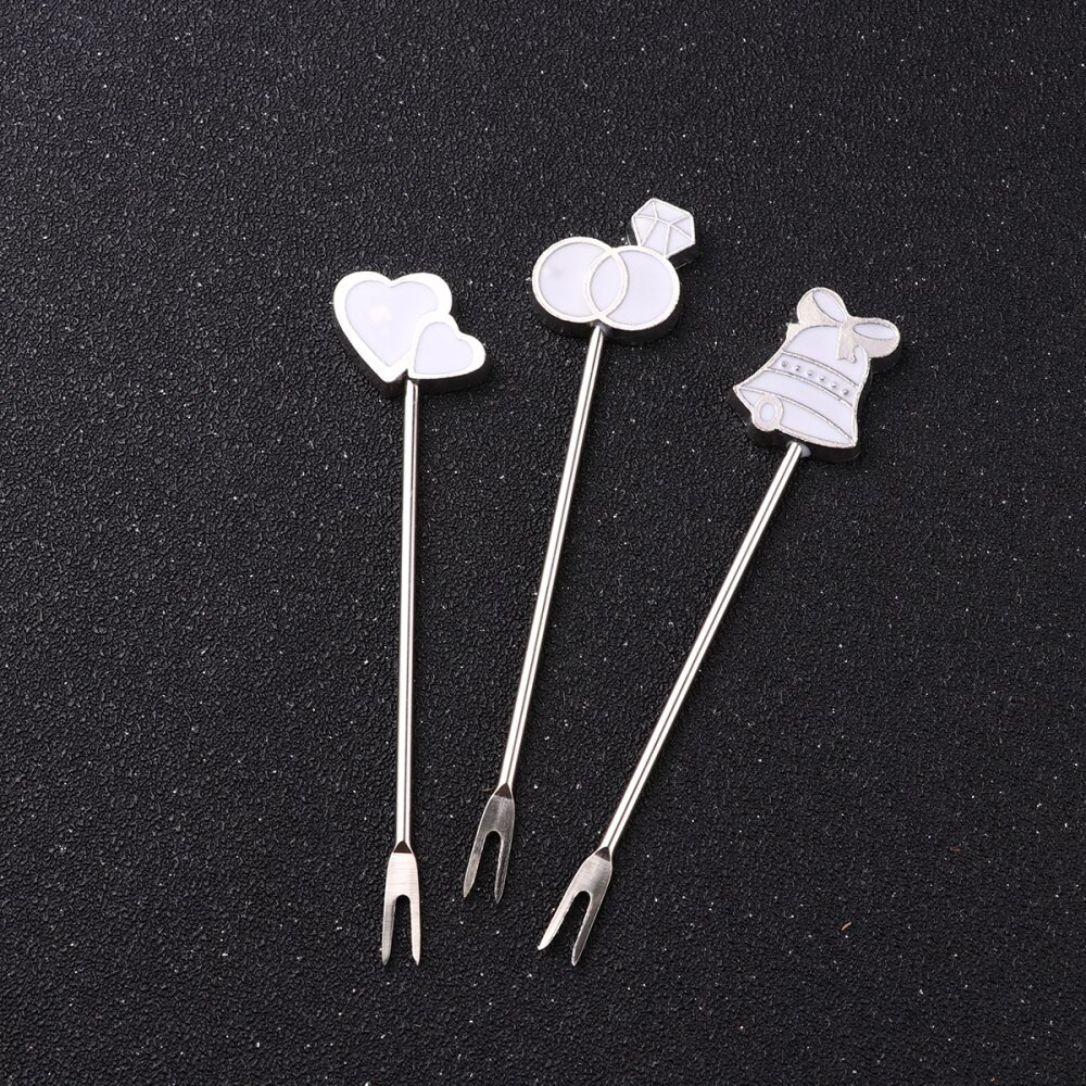 2 Sets Chic fruta Forks encantadora tenedores de postre pastel original tenedores suministros para casa banquete Bar boda (azul)