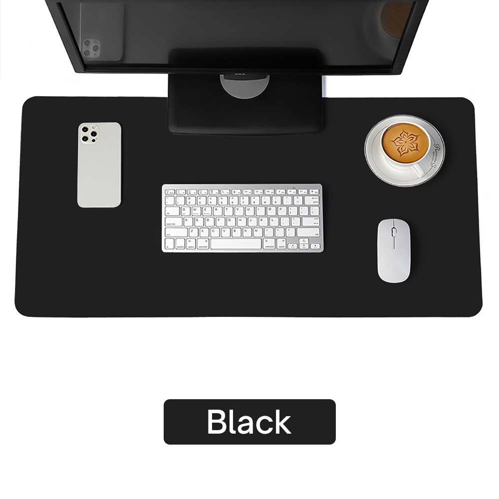 Wielkoformatowe biurko mata ochronna PU skóra wodoodporna podkładka pod mysz klawiatura biurkowa podkładka na biurko podkładka pod mysz gamingową akcesoria PC: 60X30cm / Black