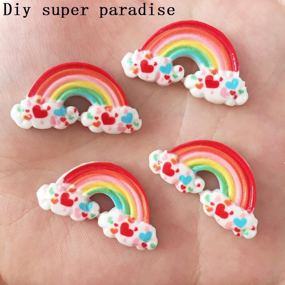 DIY 10 Pcs Resin variety Rainbow Flatback stone child Manual works DIY scrapbook R31