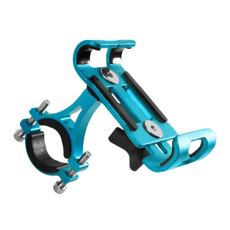 Aluminiumslegering cykel telefonholder 3.5-6.5 "mobiltelefon gps monteringsholder cykeltelefon support cykelbeslag: Roterende-blå