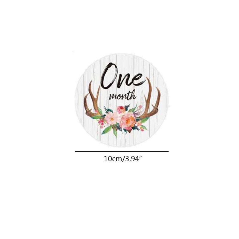 Eerste Jaar Maandelijkse Milestone Foto Sharing Baby Buik Stickers, 1-12 Maanden F3ME