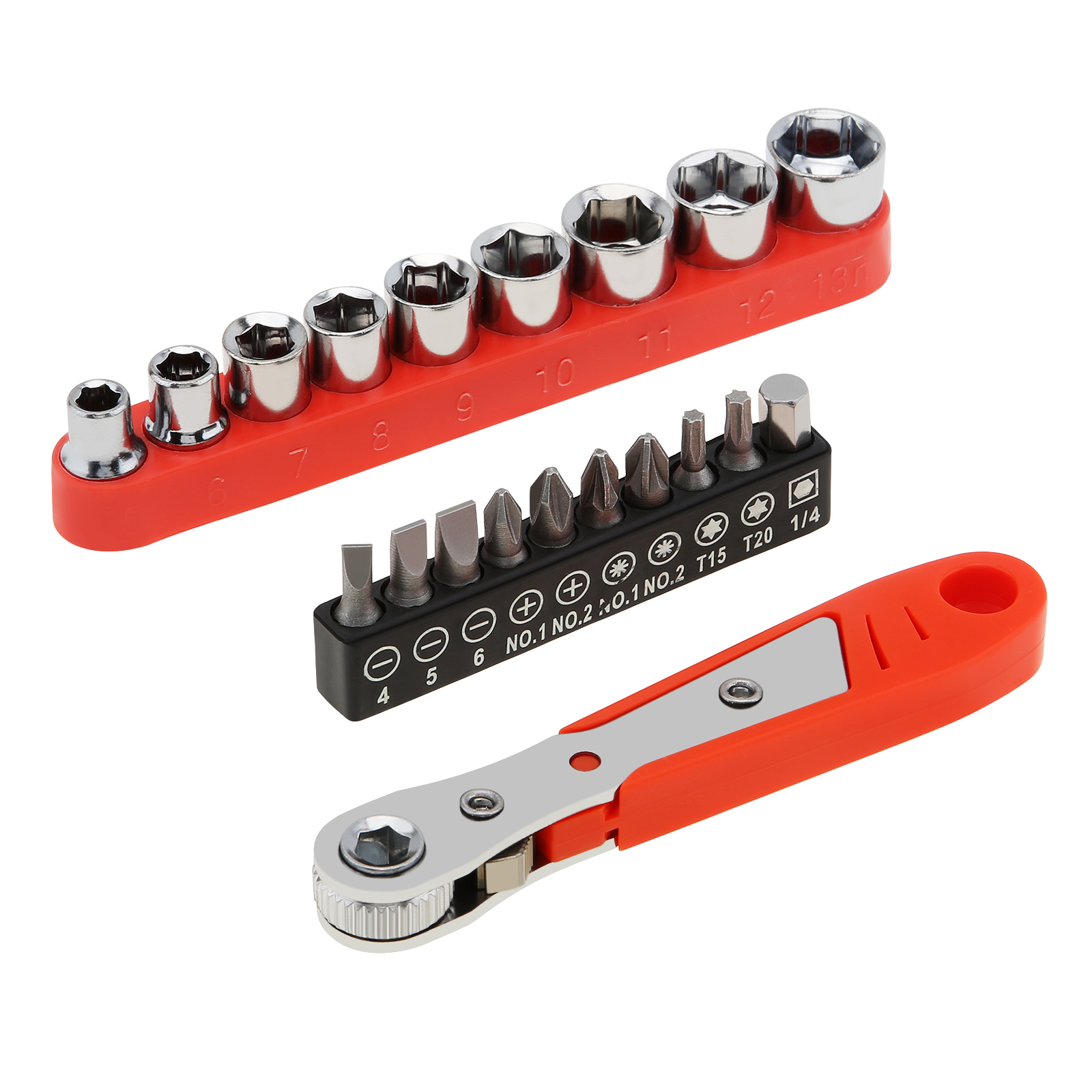 Mini Ratchet Wrench Set 1/4 Inch Screwdriver Bits Set with Multi Screw Drive Hex Socket Bits Set Dual Purpose L Bending Wrench: Gold