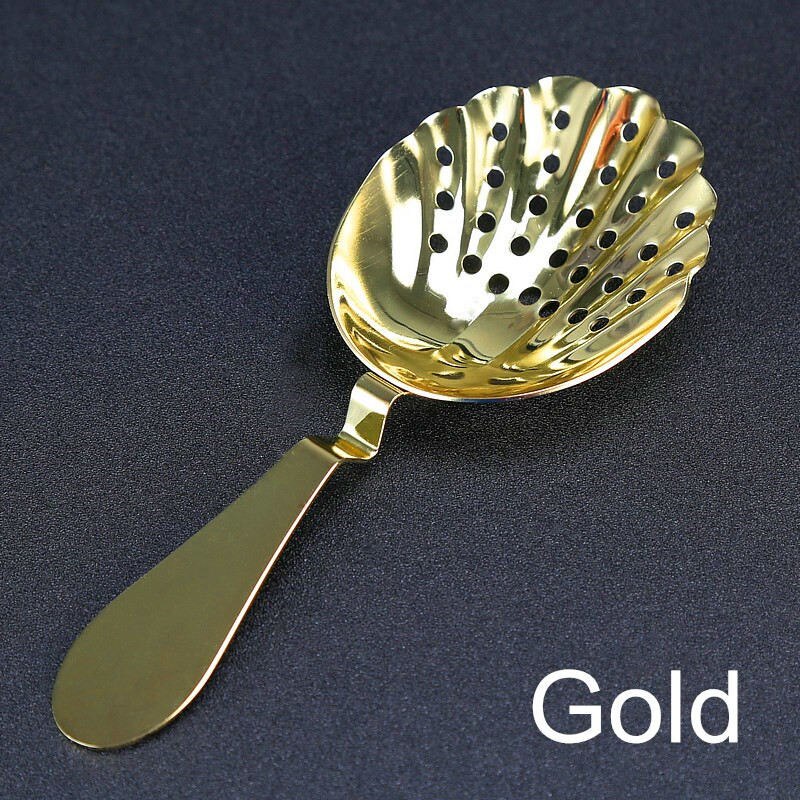 Shell Vintage Stainless Steel Julep Cocktail Strainer Copper Plated Gold Plated Bar Strainer Ice Strainer Bar Tool: Gold Plated