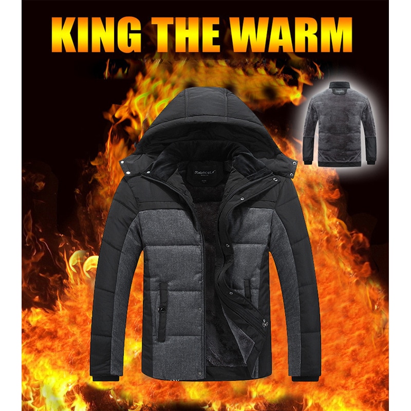 Winter Ski Jacket Men Waterproof Windproof Fleece Snow Jacket Thermal Cotton Coat For Outdoor Mountain Skiing Snowboard Jacket