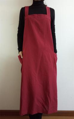 Verano algodón Simple de delantales de mujeres impermeable Antifouling hogar delantal cocina peluquería jardín: Red  A