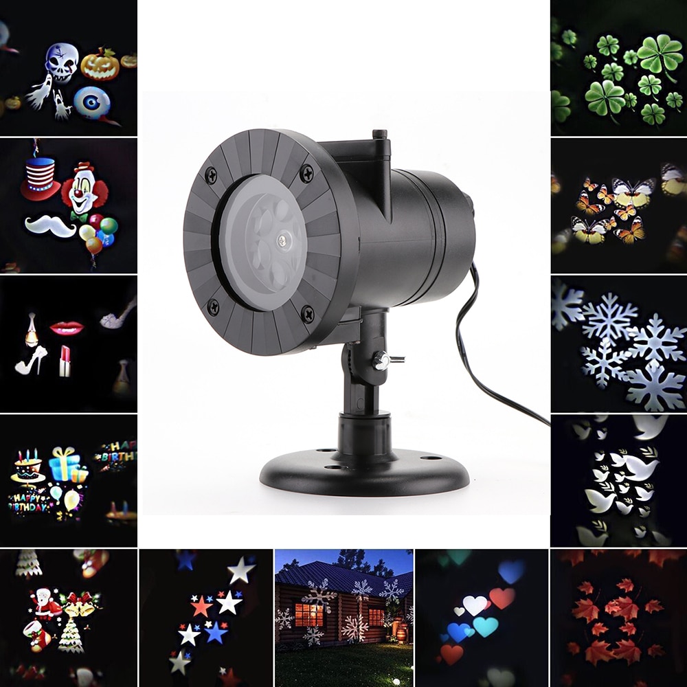 Jul gadelys vandtæt have ledet udendørs projektør projektor lys snefnug reflektor spotlight  ip65 ac100-240v