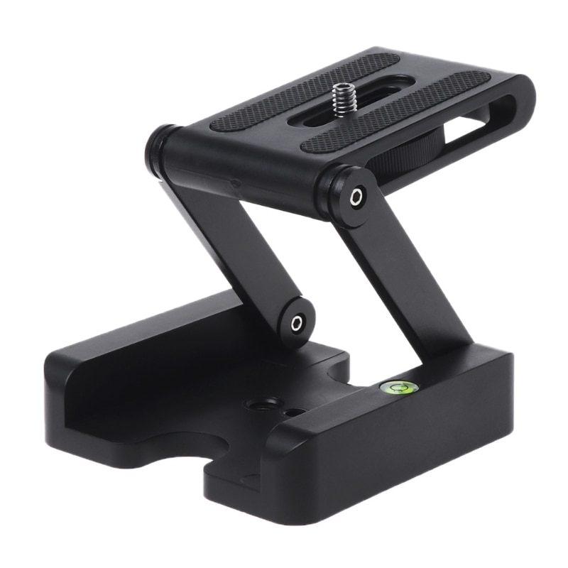 OOTDTY Z Flex Tilt Tripod Head Aluminum Alloy Folding Z Tilt Head Quick Release Plate Stand Mount Spirit Level For Phones Camera
