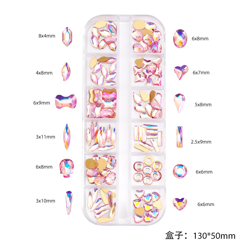 3d nagelbedels tips decoratie glitter steen nail art strass steentjes kristal manicure accessoires