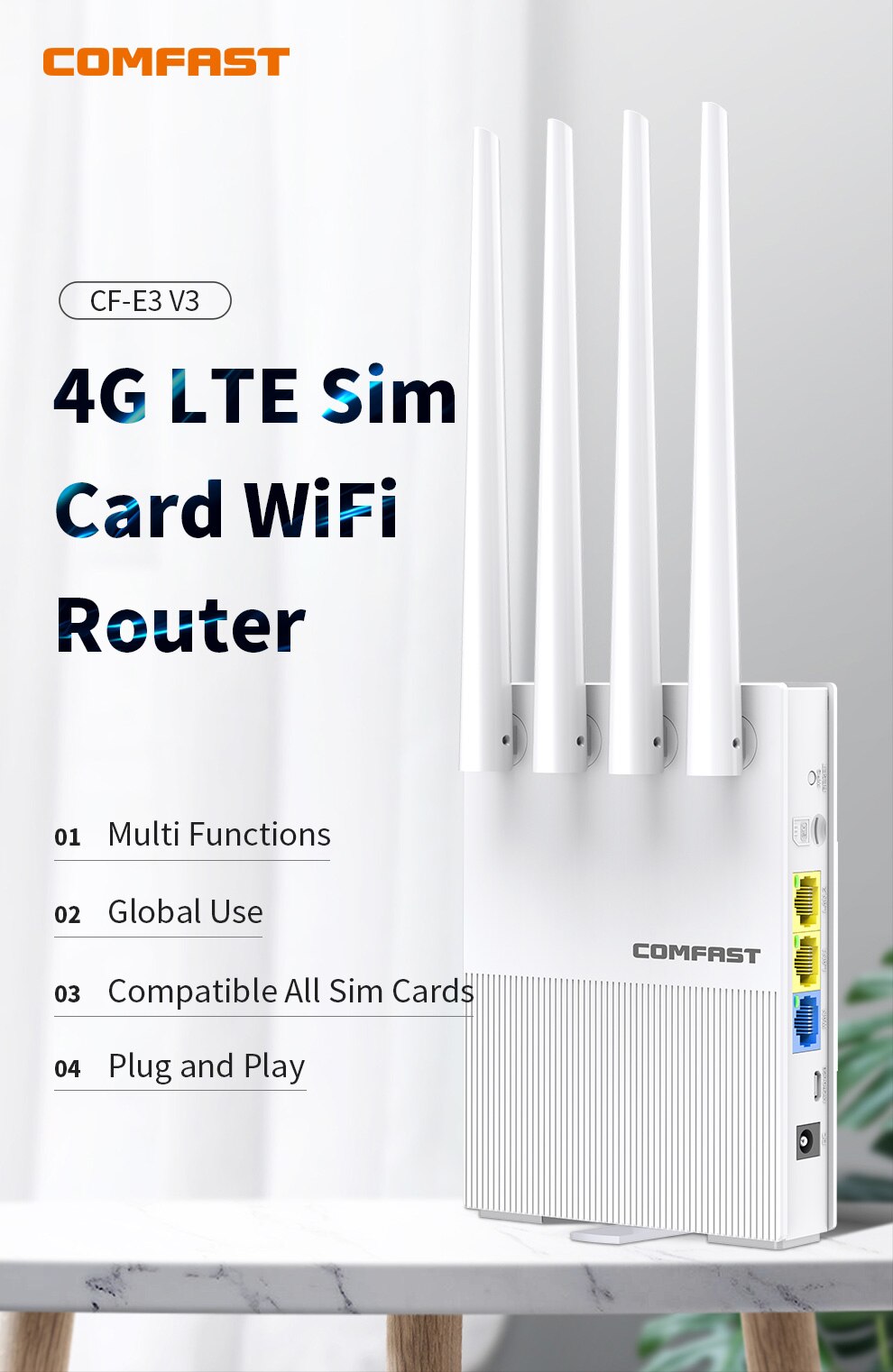 Mbps 2,4 GHz Katze4 LTE Drahtlose Wifi Router Ich bin Freien 3G 4G SIM Karte CPE Router 4 Antennen Industrie wi-fi Abdeckung FDD /TDD Router