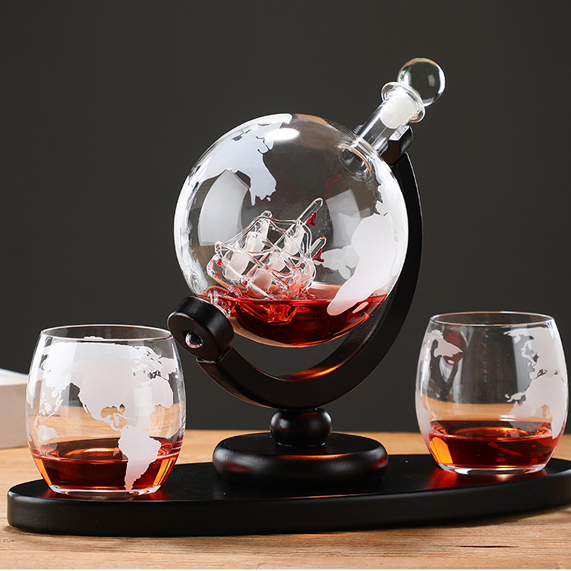 Service à vin en verre , carafe à whisky, verre en cristal, distributeur de spiritueux, bar, fête, décoration intérieure, verrerie d&#39;art 2022