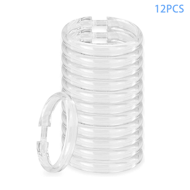 12 stk. åbne gardinringe gardinringe runde ringe bruseforhængsklemmer til gardiner og gardinstænger: Grøn