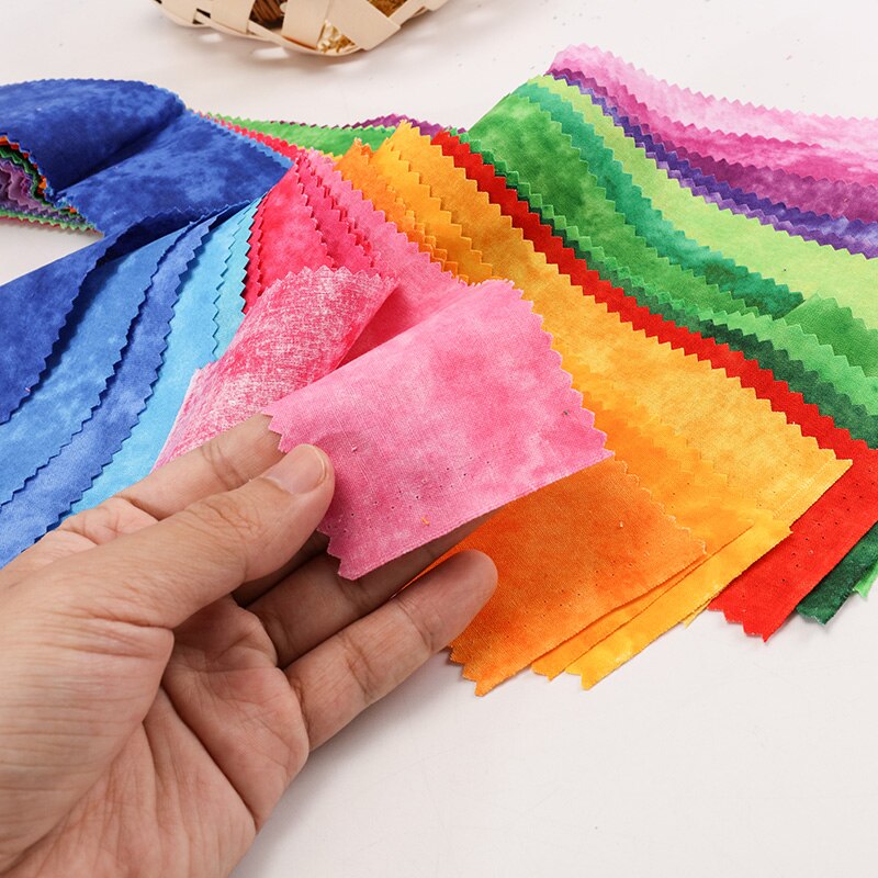 Tissu en coton à imprimé arc-en-ciel, rouleau de gelée, tissu pour couture bricolage-même 25 couleurs, 6.5x110cm, JA116