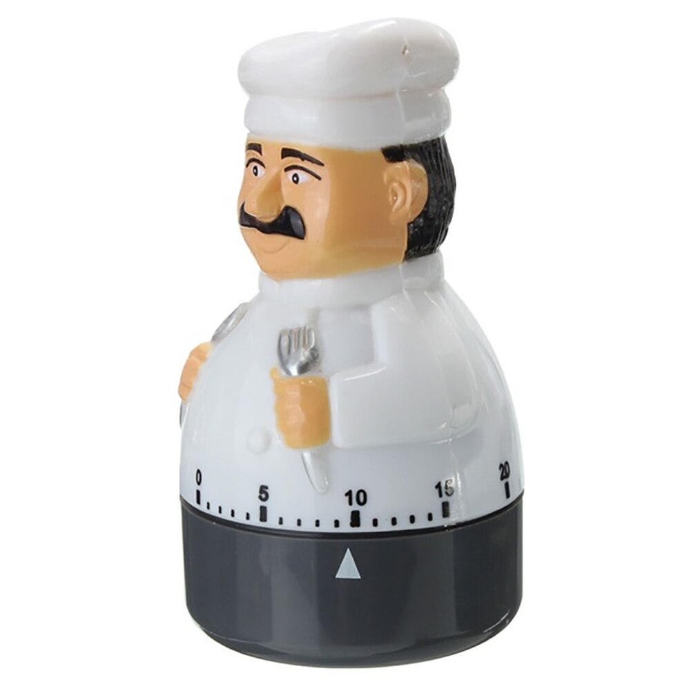 Multifunctional Kitchen Timer Alarm Clock Home Shaped Chef Kitchen Timer Plastic Mechanical 60 Minutes Cooking Alarm Bell Gadget