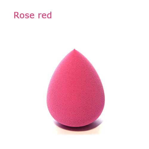 1 st microjoy foundation svamp ansikts makeup svamp kosmetisk puff skönhet kalebass puder puff make up svamp för ansikte: Dropp rosa röd