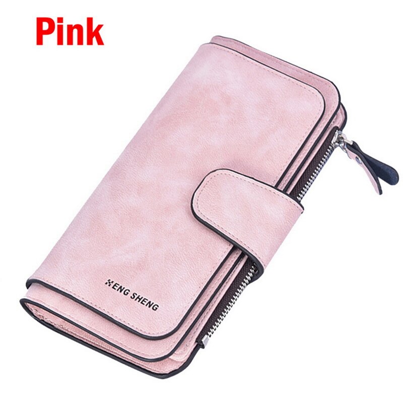 Women's Clutch Bag Faux Suede Long Wallet Women Matte Leather Lady Purse Female Wallets Card Holder Clutch Carteras: A-3