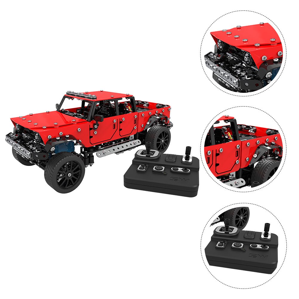 817 Pz/set Camion Pick-Up FAI DA TE 4CH Telecomando Portatile 1/16 Educational Giocattolo Pick Up Camion Modello di Auto Giocattolo per la Casa