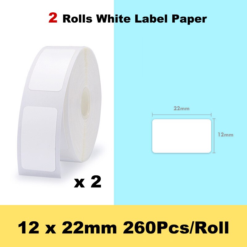 Niimbot D11 / D110 Etikett Drucker Selbstklebende Drucker Papier Preis Supermarkt Etikett Thermische Schalter Schlüssel Etikett Aufkleber Schreibwaren: Weiß 12x22mm x 2
