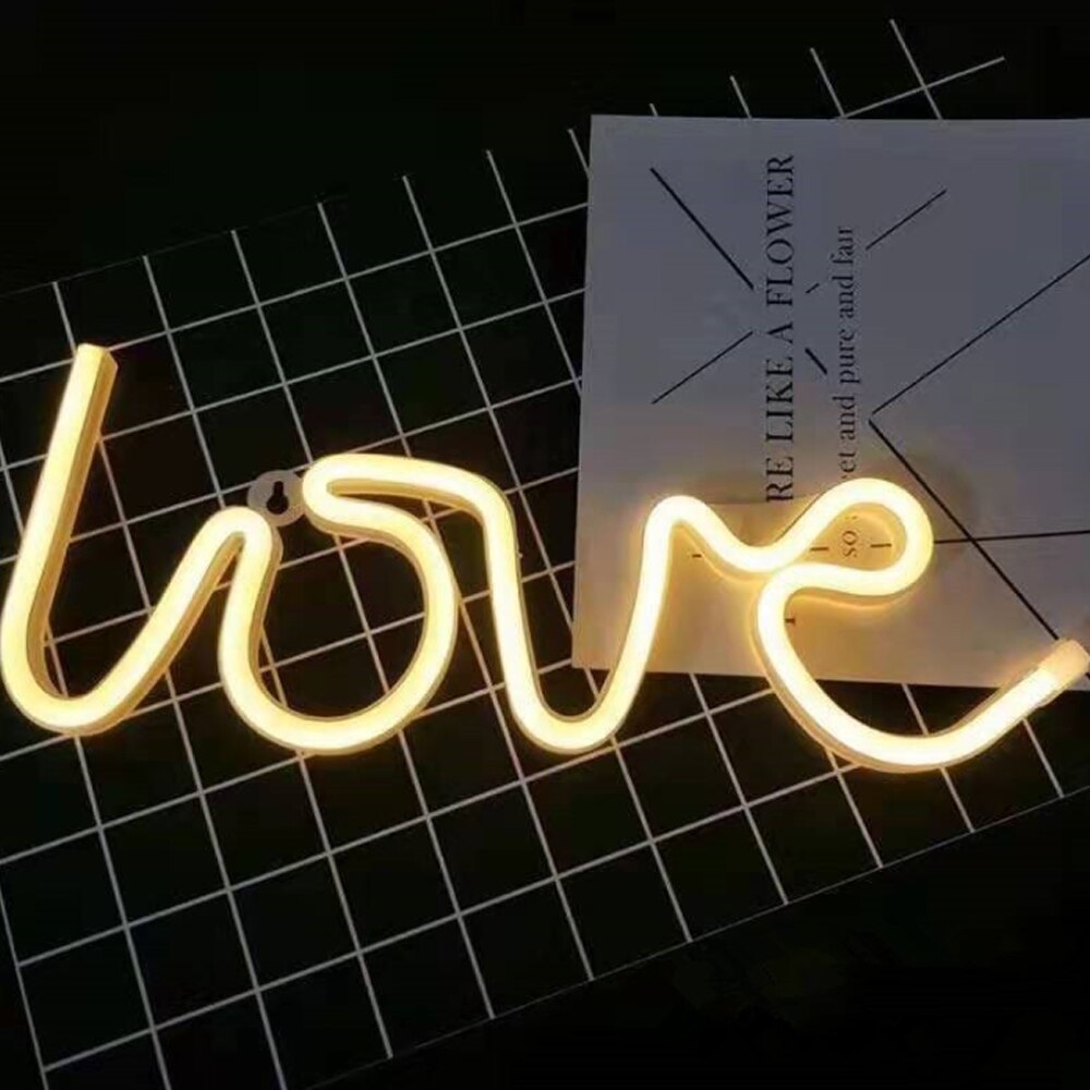 Luzes de néon led de carregamento usb amor decorativo noite luz letras férias amor/520 sinal lâmpada para bar festa em casa