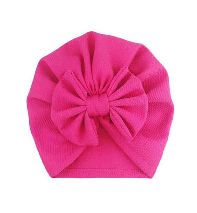 Baby Stuff Accessories Baby Girl Hat With Bow Knot Infant Beanie Solid Big Bowknot Cap For Girls Kid Hats: Rose Red