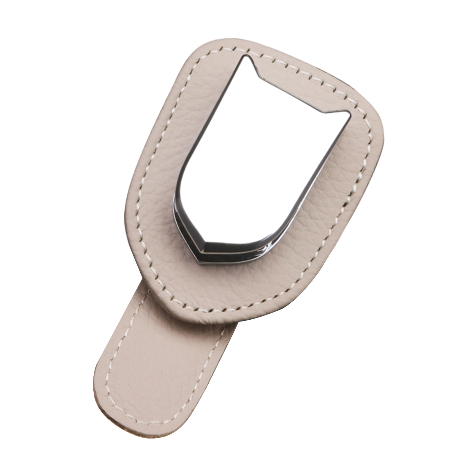 Porta occhiali da sole per auto porta occhiali da sole per auto visiera universale per auto occhiali da sole porta occhiali in pelle appendiabiti e biglietto: Beige