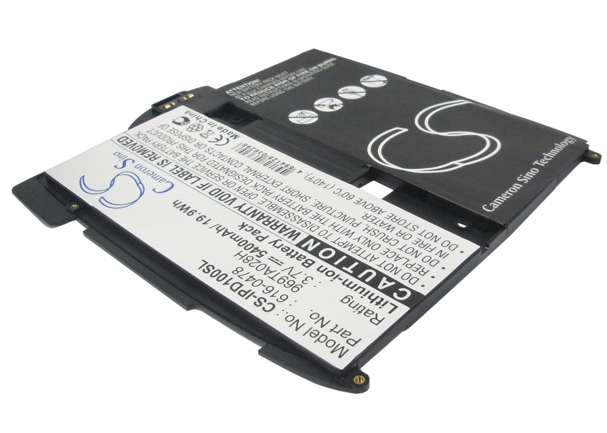 Cameron Sino 5400mAh Battery 616-0448, 616-0478, 969TA028H for Apple i-PAD 1st, A1219, A1315, A1337