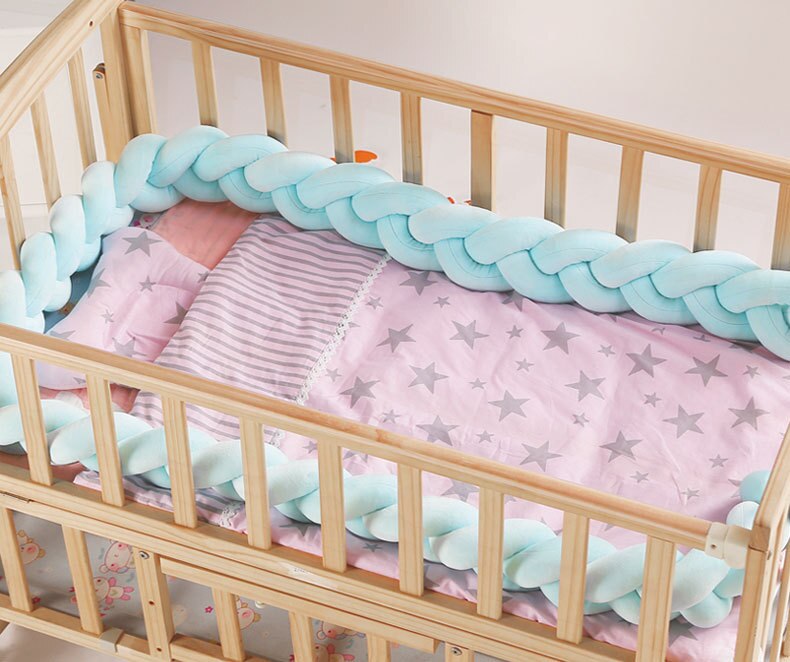 3M Lengte Jongens Meisjes Babybedje Bumper Crib Protector Lange Geknoopt Gevlochten Kussen Pasgeboren Room Decor