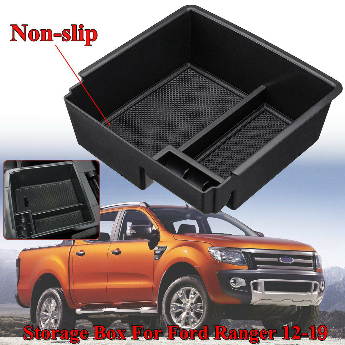 Car Armrest Center Console Storage Box Tray Case Bin For Ford Ranger Holder Tray Car Organizer Accessories