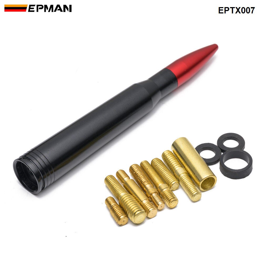 EPMAN Universal Aluminium Car SUV Antenna For Dodge Ram CRV RAV4 JEEP 50 Cal Caliber Short Antenna Kit EPTX007: Rood