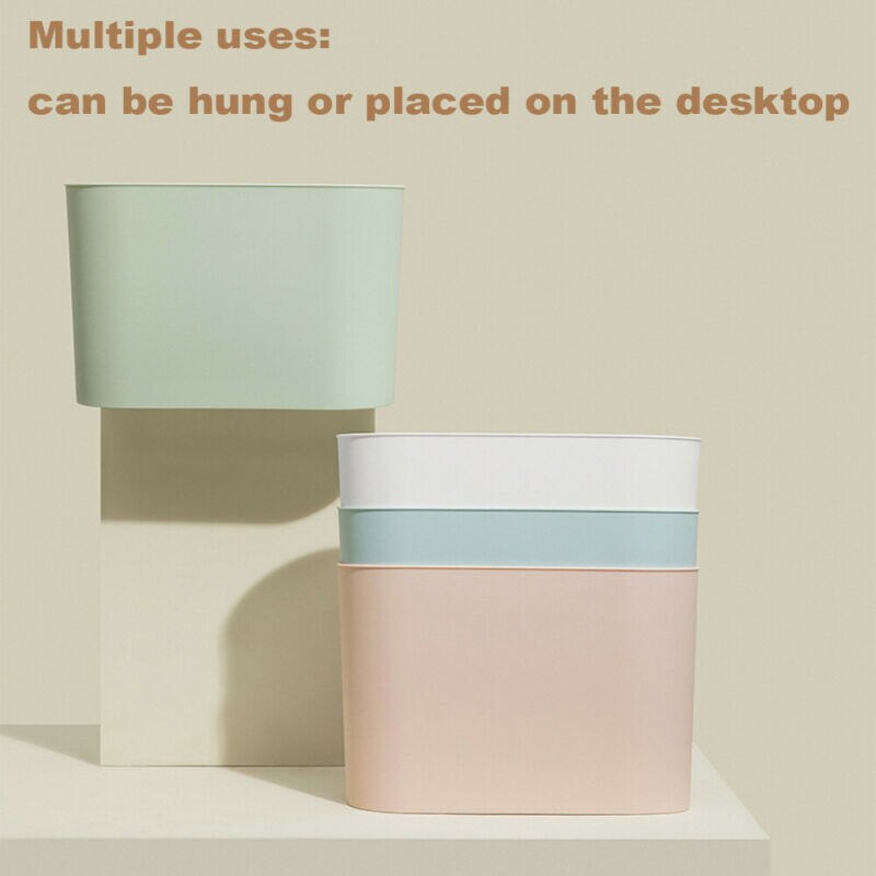 Kitchen Cabinet Door Plastic Basket Hanging Trash Can Bin Waste Box Garbage