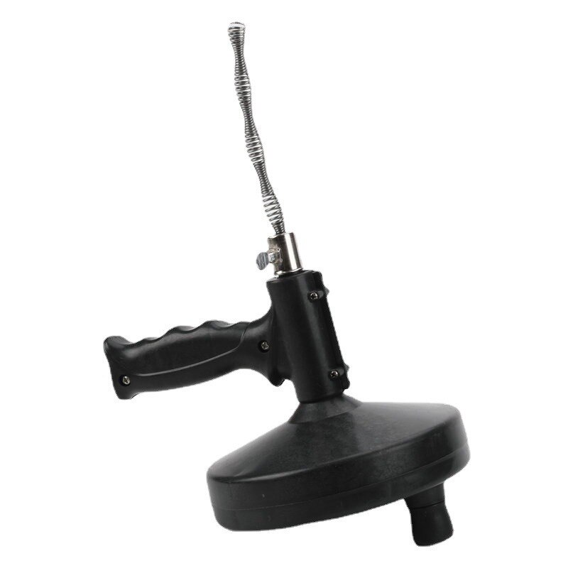 Toilet Dredger Sewer Blocking Tool Hand-Cranked Steel Wire Household Pipe: black