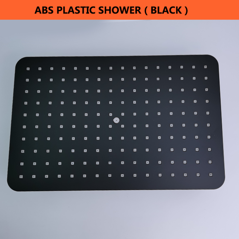 Matt Black Ultra Thin Square 8 Inch 304 Stainless Steel or ABS Top Shower Concealed In Wall Head Shower Set System: ABS Top Shower