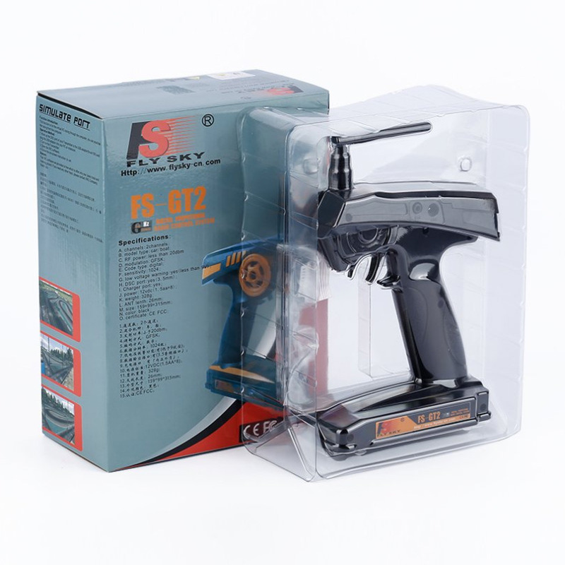 Flysky-transmisor de FS-GT2 con 3 canales, modelo de Radio, transmisor Digital para coche y barco a control remoto, 2,4G, 2 canales, receptor de FS-GT3E