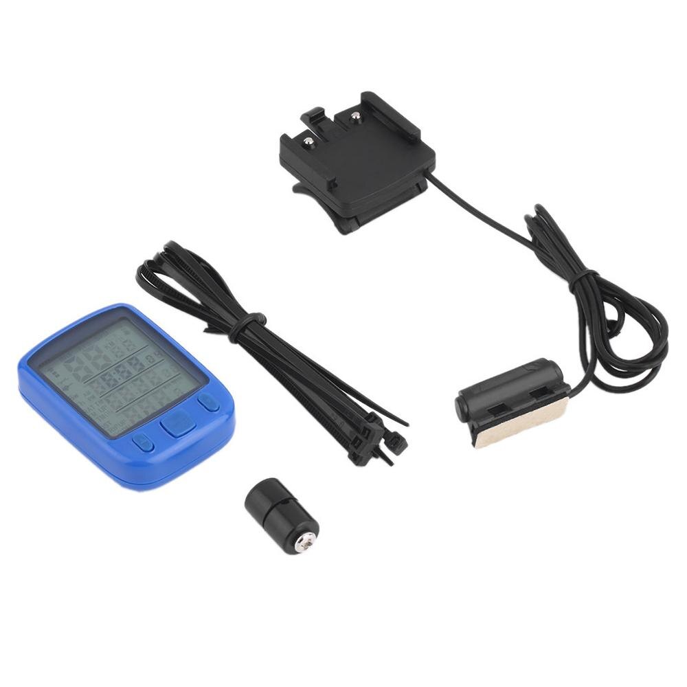 1 pc SunDing SD 563B Wasserdicht LCD Anzeige Radfahren Fahrrad Fahrrad Computer Kilometerzähler mit Grün Hintergrundbeleuchtung: Blau