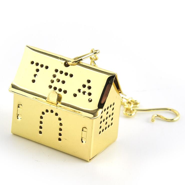 Stainless Steel Tea Infuser Shaped Tea Infuser Kitchen Tea Set Accessories Tea Ball Spice Flower Tea Strainer Herbal Strainer: Light Gold