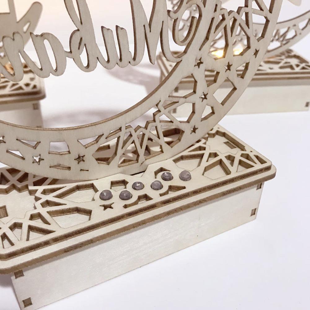 Lampe décorative en bois à bricolage-même, luminaire décoratif de palais, pour l'islam musulman, Eid Mubarak, Ramadan, LED
