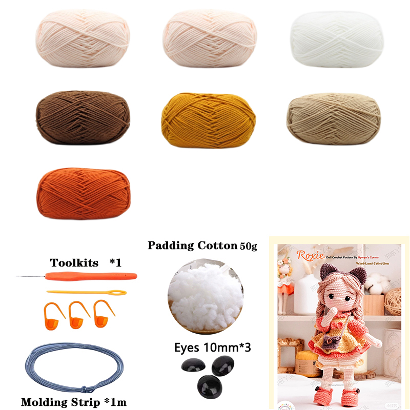 Gehaakte meisjes Amigurumi gehaakte pop truien DIY haak meisjes materiaal Kit met garen accessoires patroon kinderen cadeau Home Decor: Army Green