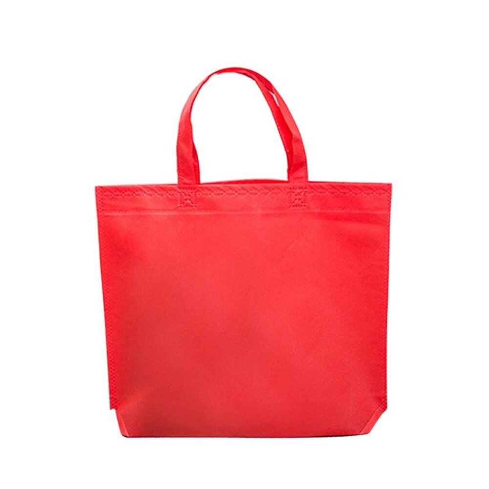 Herbruikbare Grote Canvas Katoen Stof Shopper Tas Vrouwen Schouder Tote Non-woven Milieu Case Organizer Multifunctionele: Rood / M