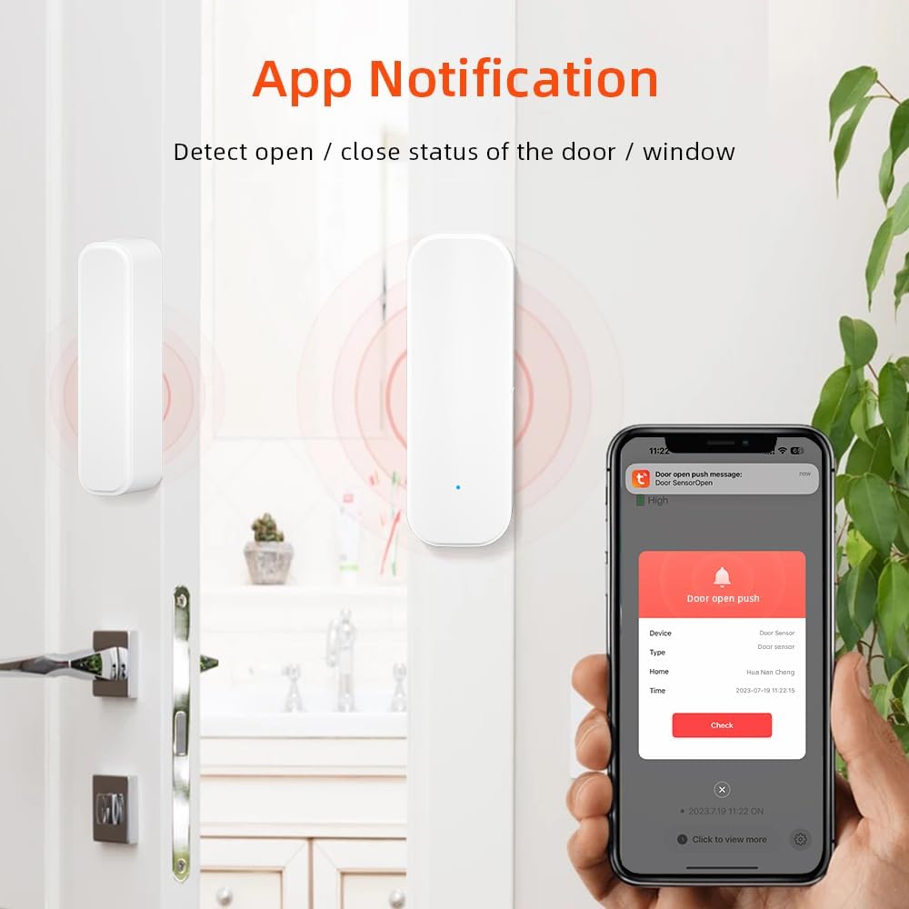Tuya WiFi Raamdeursensor Draadloze deurdetector Alarmen Smart Life APP Afstandsbediening Werk met Alexa Google Home Smart Home