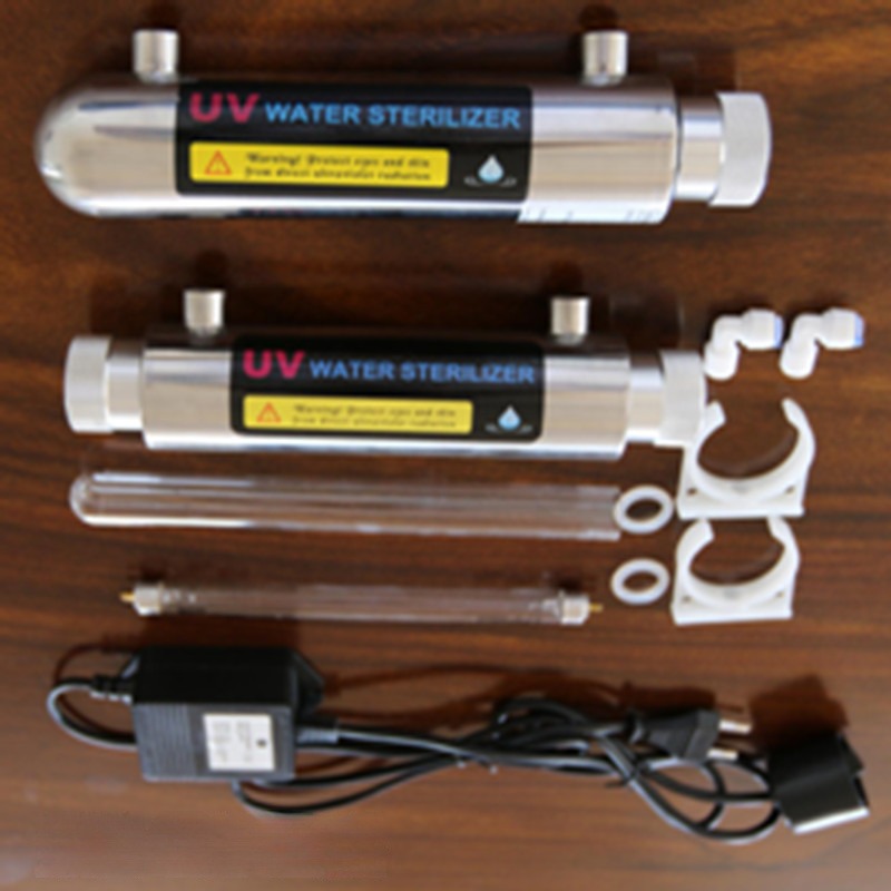 12W Stainless Steel UV Water Sterilizer Ultraviolet Tube Lamp Direct Drink Disinfection Filter Aquarium Fish Tank Purifier