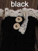 Double Button Cable Knitted Boot Cuff Short Leg Warmer Womens Boot Socks Knitted Lace Trim Boots Accessories: black
