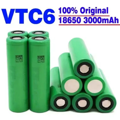100 % Original-VTC6-Akku 18650 3,7 V 3000 mAh 30 A wiederaufladbarer Akku mit hoher Entladung, Taschenlampen-Werkzeugakku