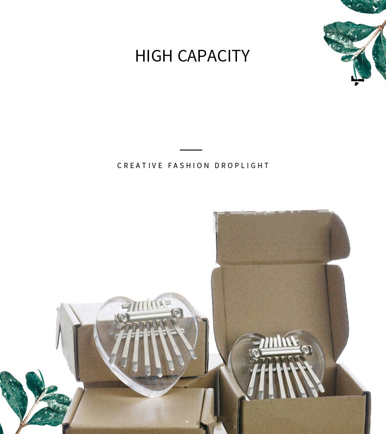 Randon mini kalimba , 8 nøkler finger tommel piano innebygd beskyttelsesboks, spesielt til låve, voksne og nybegynnere