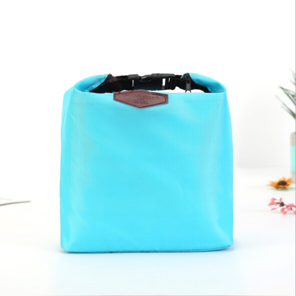 Waterdichte Koeltas Nylon Praktische Kleine Draagbare Ijs Zakken 6 Kleur Thermos Lunchbox Picknick Packet Bento Box Voedsel Thermische tas: Blue