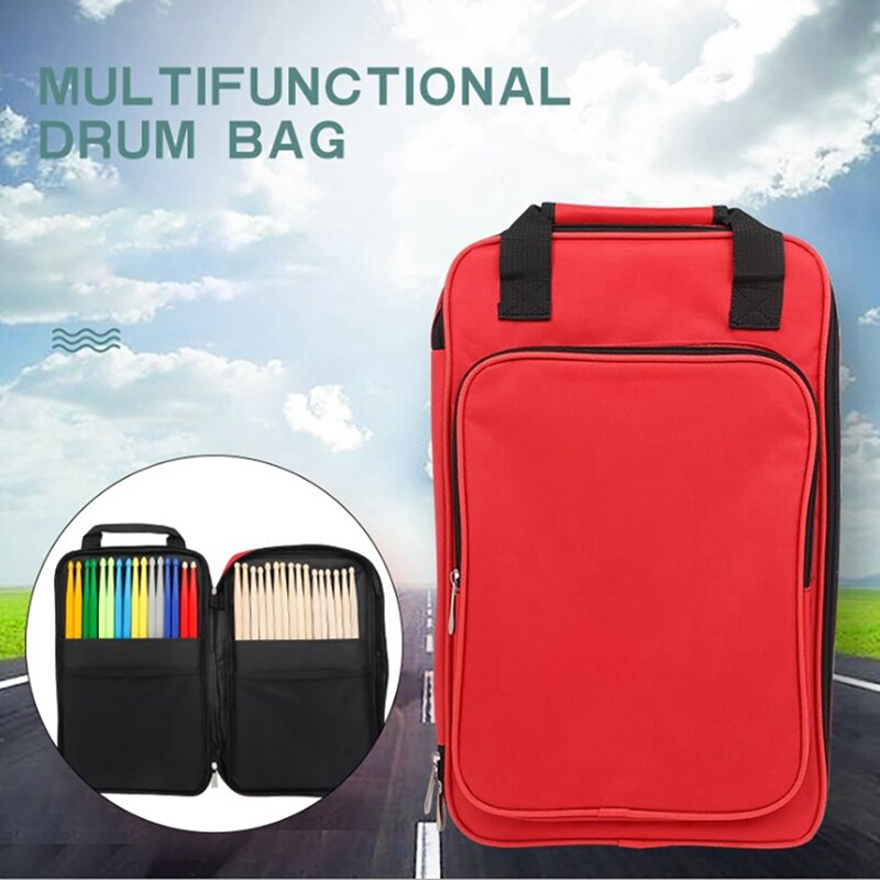 Bolsa de almacenamiento de palo de tambor de algodón grueso, palos de percusión musicales portátiles, mochila de almacenamiento, accesorios de instrumentos